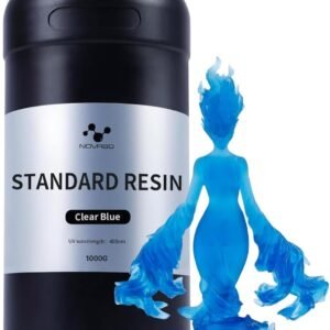 NOVA3D 3D Printer Resin, Low Shrinkage & Lower Odor 405nm UV-Curing 3D Printing Resin, High Precision Photopolyme Resin for All LCD/DLP/MSLA 3D Printers(Clear Blue, 1kg)