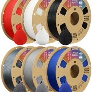 OVERTURE 6KG Bundle PLA Filament 1.75mm PLA 3D Printer Filament, 6 Pack 1kg(2.2lbs) Cardboard Spool, Dimensional Accuracy +/- 0.02mm, Fit Most FDM Printer (6 Color)