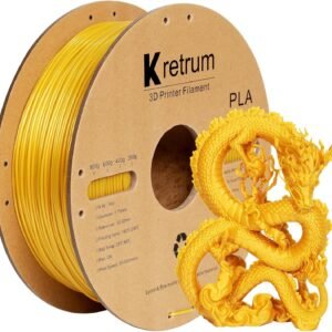 PLA Filament 1.75 mm 3D Printer Filaments Cardboard Spool Refills 1 kg Widely Compatible for Most FDM 3D Printers Fits ELEGOO Anycubic FlashForge Creality Bambu Prusa ect. Gold