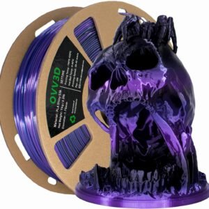 PLA Filament 1.75mm, 3D Printer Filament Silk Black Purple Color Changing, Silk PLA Filament, 3D Printing Filament 1.75 +/-0.02mm, 1kg