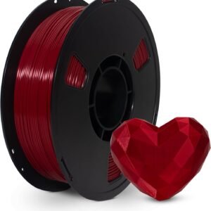 PLA Filament 1.75mm Ruby Red 1KG, Clog-Free 3D Printer Filament Dimensional Accuracy +/- 0.02mm, High Speed Printing 1kg Spool(2.2lbs) 3D Printing Filament Fits for Most FDM 3D Printers