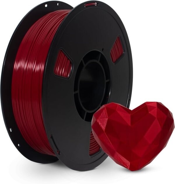 PLA Filament 1.75mm Ruby Red 1KG, Clog-Free 3D Printer Filament Dimensional Accuracy +/- 0.02mm, High Speed Printing 1kg Spool(2.2lbs) 3D Printing Filament Fits for Most FDM 3D Printers