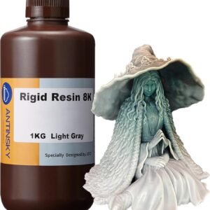Rigid 8K Resin for UV-Curing 405nm 3D Printer Resin for LCD DLP Standard Photopolymer High Precision Low Shrinkage High Speed Curing High Elongation Light Gray 1KG