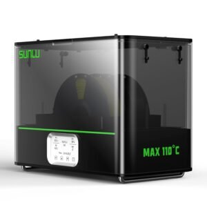 SUNLU Official 3D Printer Filament Dryer E2, 110℃ Max Temperature, 500W PTC Heater, Dry and Anneal 2-in-1, Dual-Chamber, Designed for Engineering Filaments, PC PA-CF FR-ABS Filament Dryer Box (Black)