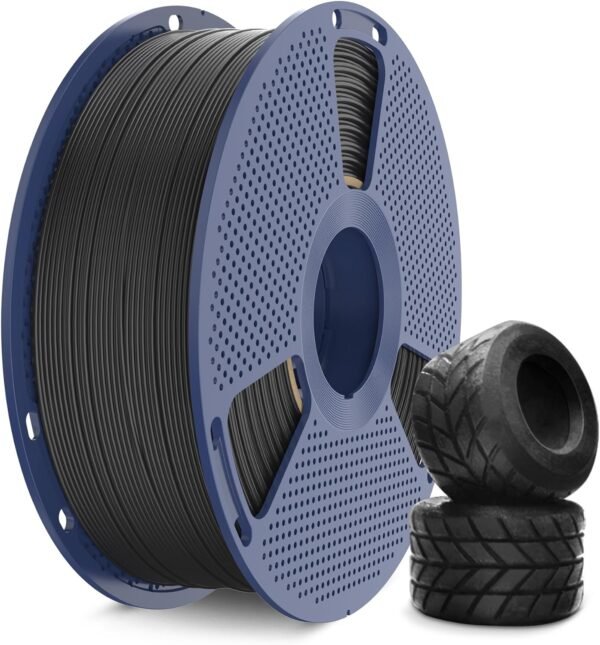 SUNLU TPU 3D Printer Filament 1.75mm, High Speed 95A TPU Filament, 1KG Flexible 3D Filament for Fast Printing, Dimensional Accuracy +/- 0.03mm, Suitable for Most FDM 3D Printers. (Black) - Image 2