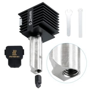 Speed Hot End A1 Mini Extrusion Head Kit A 0.2mm Hardened Steel Nozzle Chrome Plated Brass Heating Block Silicone Sock Integrated Structure for Bambu Lab A1/A1 Min 3D Printers only
