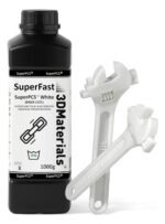 SuperPCS 3D Printer Resin, Toughest and Fastest, 50um 1.8GPa Print in 1.5 sec, Made in Korea by 3DMaterials (1000g, White)
