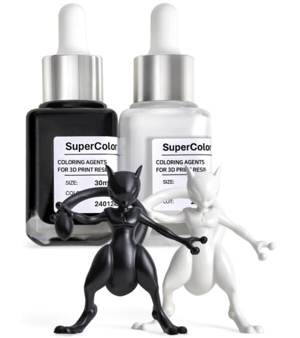 Supercolor 10x Concentrated Pigments for Deep Black and Solid White Colors, Made in Korea by 3DMaterials