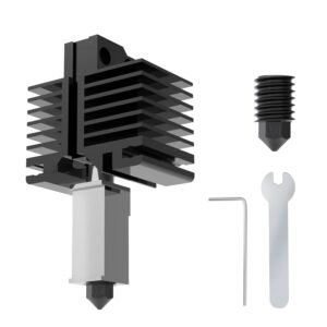 Up to 500°C Upgraded for Bambu Lab Hotend Heater Block for Bambu Lab X1/X1C/P1P/P1S 3D Printer with Removable Hardened Steel 0.4mm Nozzle and Ceramic Heater 3D Printer Hotend