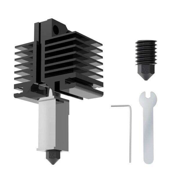 Up to 500°C Upgraded for Bambu Lab Hotend Heater Block for Bambu Lab X1/X1C/P1P/P1S 3D Printer with Removable Hardened Steel 0.4mm Nozzle and Ceramic Heater 3D Printer Hotend