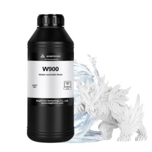 Water Washable 3D Printer Resin W900, Easy to Wash & Non-Brittle, High Precision & Fast Curing 405nm Photopolymer Resin for LCD/DLP 3D Printers (White, 1000g)