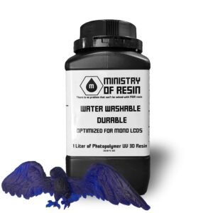 Water Washable Resin Durable Non-Brittle Low Odor 3D Printer Resin Optimized for Mono LCD Made in The USA 405nm Photopolymer Resin for LCD 3D Printing 1L (Translucent Ocean Blue)