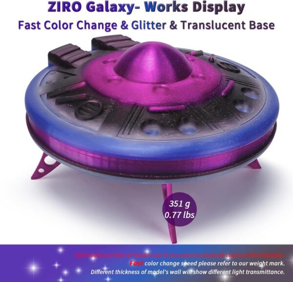 ZIRO Fast Color Changing Twinkling PLA, 1.75mm Filament, Sparkle Glitter with Colorful Transluent PLA, 3D Printing Material,1kg Spool, Dimensional Accuracy +/-0.03mm, Galaxy - Image 2