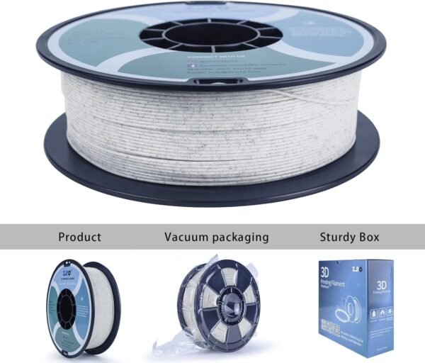 ZIRO PLA Marble Filament 1.75mm, Nature Rock-Like 3D Printing Material, Fit for Most FDM 3D Printers, 2.2lbs Spool, Marble - Image 2