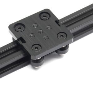 Zeberoxyz Small V-Wheel with Plate for 2020V-Slot Aluminum Profile 3D Printer Accessories Parts Set for CNC Kossel Black Wheel (Small Pulleys Wheels)