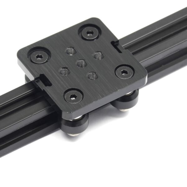 Zeberoxyz Small V-Wheel with Plate for 2020V-Slot Aluminum Profile 3D Printer Accessories Parts Set for CNC Kossel Black Wheel (Small Pulleys Wheels)