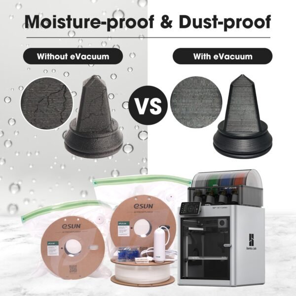 eSUN 3D Printing Filament Electronic Vacuum Storage Kit Pro 2, Spool Storage Sealing Bags Dust Proof Humidity Resistant for Keeping Filament Dry, 10 Vaccum Bags/Kit - Image 2