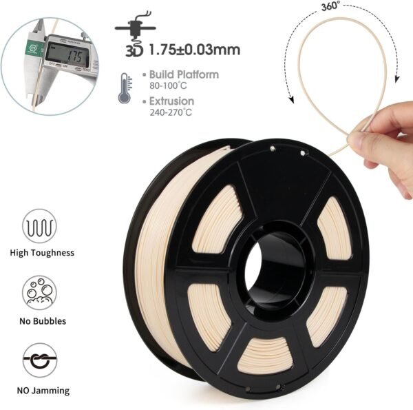 iSANMATE ASA Filament 1.75mm Skin 1KG, UV & Weather Resistant 3D Printer Filament Perfect for Outdoor Functional Parts, Dimensional Accuracy +/- 0.02mm, 1kg Spool (2.2lbs) - Image 2