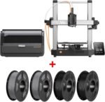 （Anycubic Bundle Filament 4KG） Anycubic Kobra 3 V2 Combo 3D Printer, Smart Multicolor Printing Up to 600mm/s Print Speed