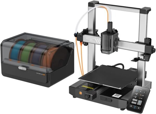 （Bundle Anycubic Kobra 3 V2 Combo） Anycubic Multicolor 3D Printer, Up to 600mm/s Print Speed Active Filament Drying Enhanced Auto-Leveling for Higher Success Rates, 10.0'' x 10.0' x 10.2''