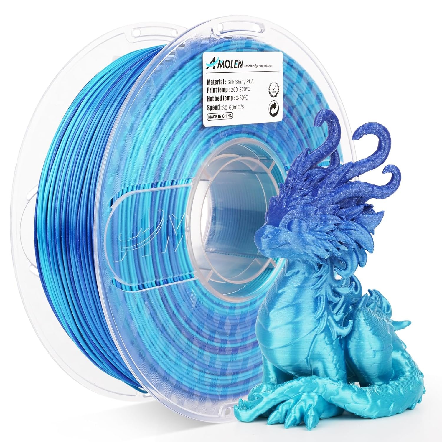AMOLEN Shiny Silk PLA 3D Printer Filament Shiny Gradient Silk